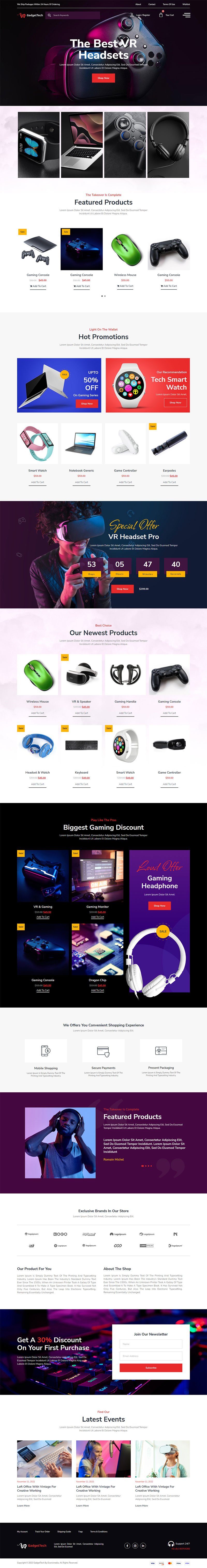 GadgetTech Electronic Gadget Elementor Pro Template Kit